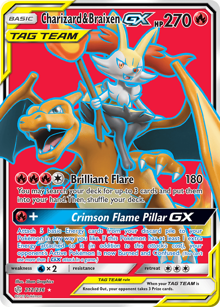Charizard & Braixen-GX — Cosmic Eclipse