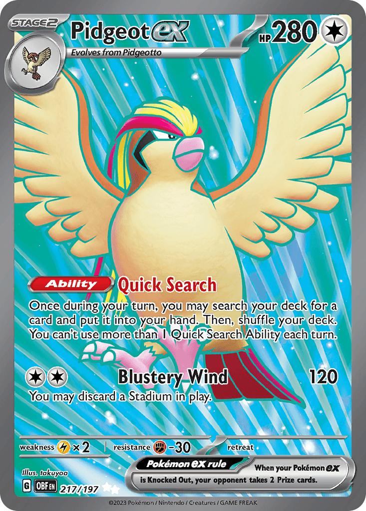 Pidgeot ex — Obsidian Flames